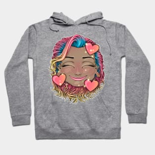 Reva prisma Love heart's face emoji Hoodie